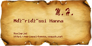 Máriássi Hanna névjegykártya